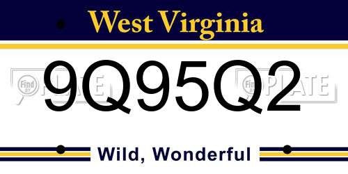 9Q95Q2 West Virginia License Plate