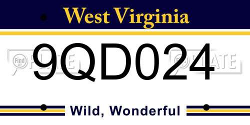 9QD024 West Virginia License Plate