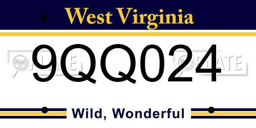 9QQ024 West Virginia License Plate
