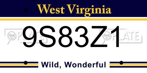 9S83Z1 West Virginia License Plate