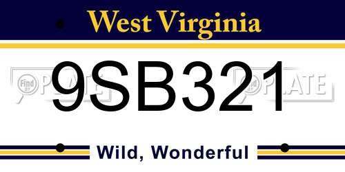 9SB321 West Virginia License Plate
