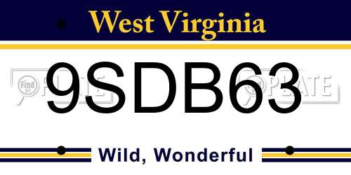 9SDB63 West Virginia License Plate