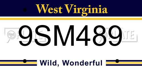 9SM489 West Virginia License Plate