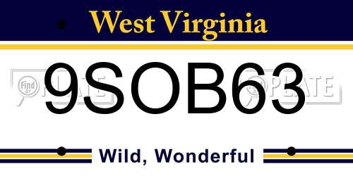 9SOB63 West Virginia License Plate