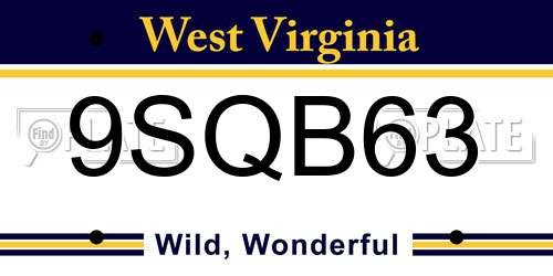 9SQB63 West Virginia License Plate