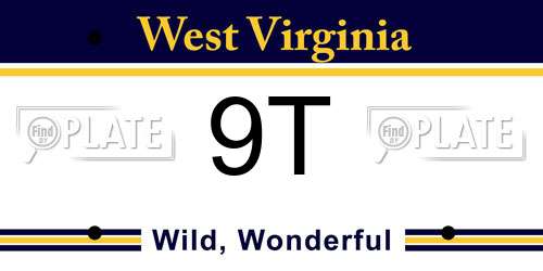 9T West Virginia License Plate