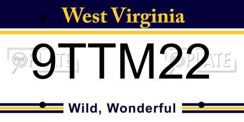 9TTM22 West Virginia License Plate