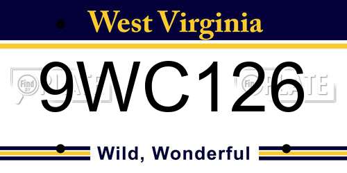 9WC126 West Virginia License Plate