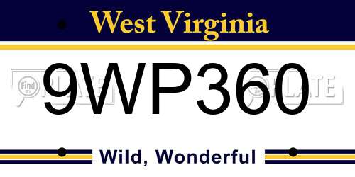 9WP360 West Virginia License Plate