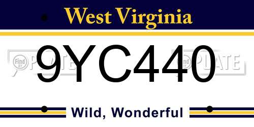 9YC440 West Virginia License Plate