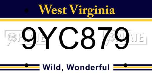 9YC879 West Virginia License Plate