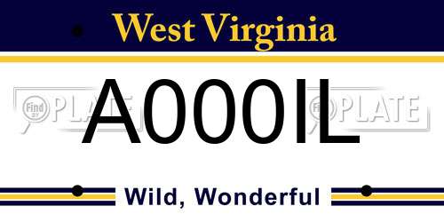 A000IL West Virginia License Plate