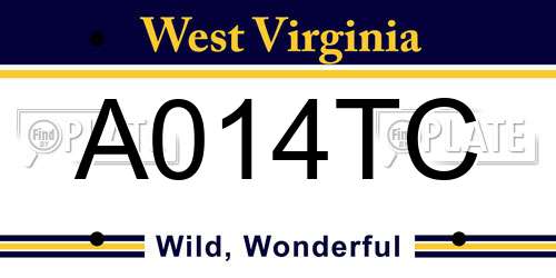 A014TC West Virginia License Plate