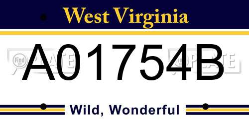 A01754B West Virginia License Plate