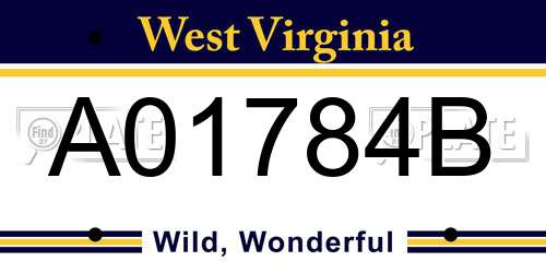 A01784B West Virginia License Plate