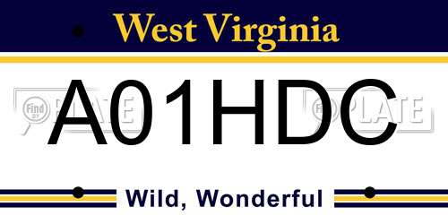 A01HDC West Virginia License Plate