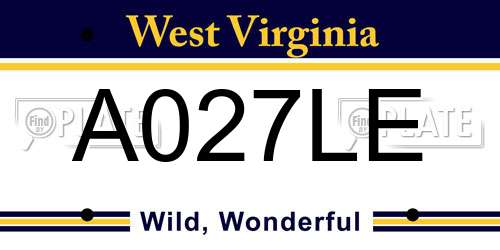 A027LE West Virginia License Plate