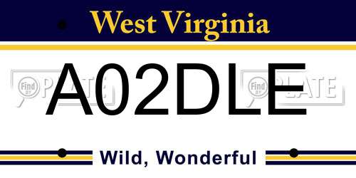 A02DLE West Virginia License Plate