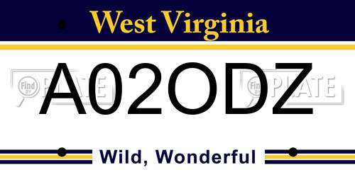 A02ODZ West Virginia License Plate