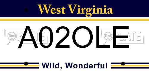 A02OLE West Virginia License Plate