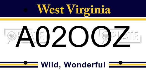 A02OOZ West Virginia License Plate