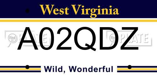 A02QDZ West Virginia License Plate