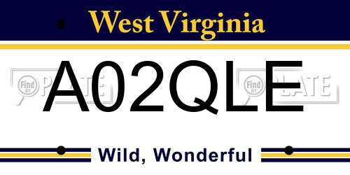 A02QLE West Virginia License Plate