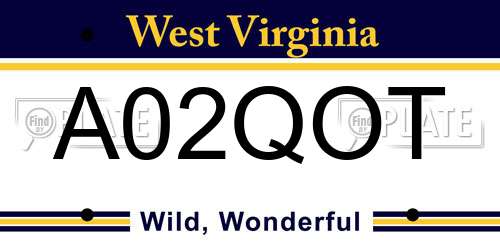 A02QOT West Virginia License Plate