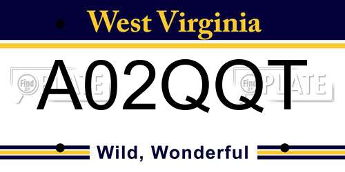 A02QQT West Virginia License Plate