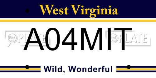 A04MIT West Virginia License Plate