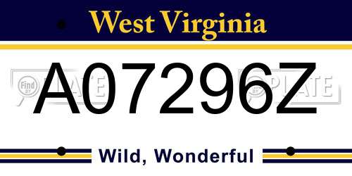 A07296Z West Virginia License Plate