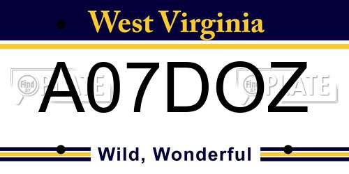 A07DOZ West Virginia License Plate