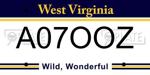 A07OOZ West Virginia License Plate