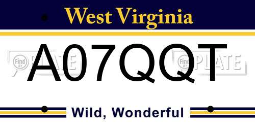 A07QQT West Virginia License Plate