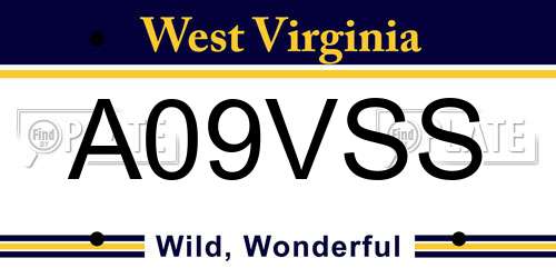 A09VSS West Virginia License Plate