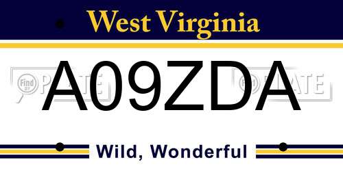 A09ZDA West Virginia License Plate