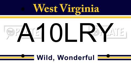 A10LRY West Virginia License Plate