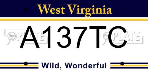 A137TC West Virginia License Plate