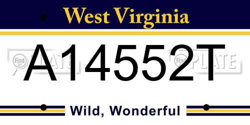 A14552T West Virginia License Plate