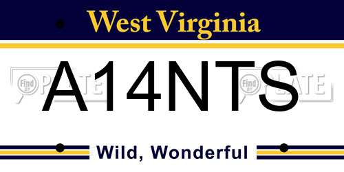 A14NTS West Virginia License Plate