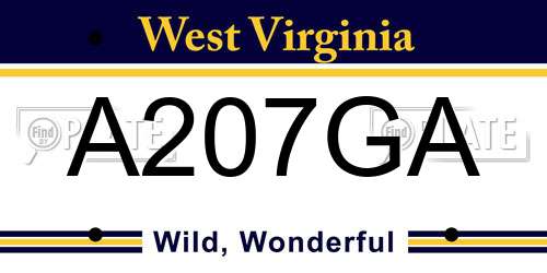 A207GA West Virginia License Plate