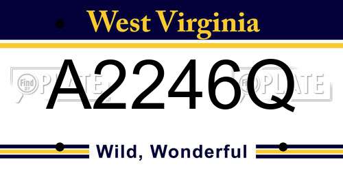 A2246Q West Virginia License Plate