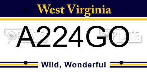A224GO West Virginia License Plate