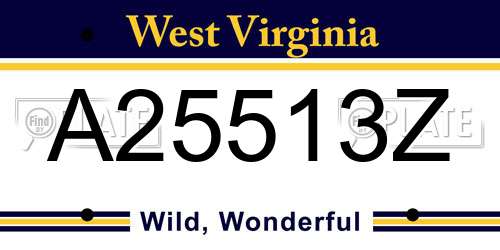 A25513Z West Virginia License Plate