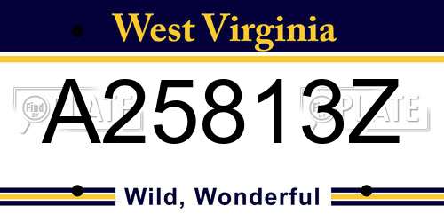 A25813Z West Virginia License Plate