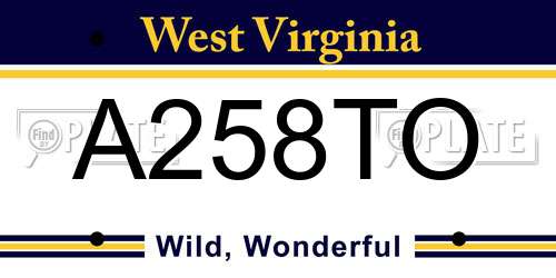 A258TO West Virginia License Plate