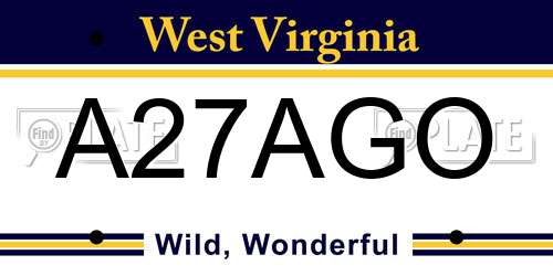 A27AGO West Virginia License Plate