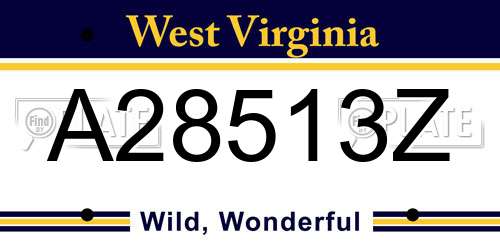 A28513Z West Virginia License Plate