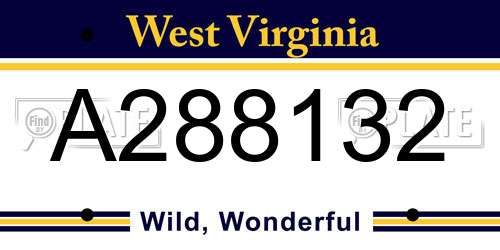 A288132 West Virginia License Plate
