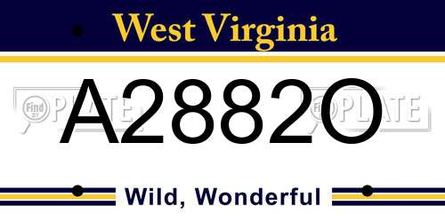 A2882O West Virginia License Plate